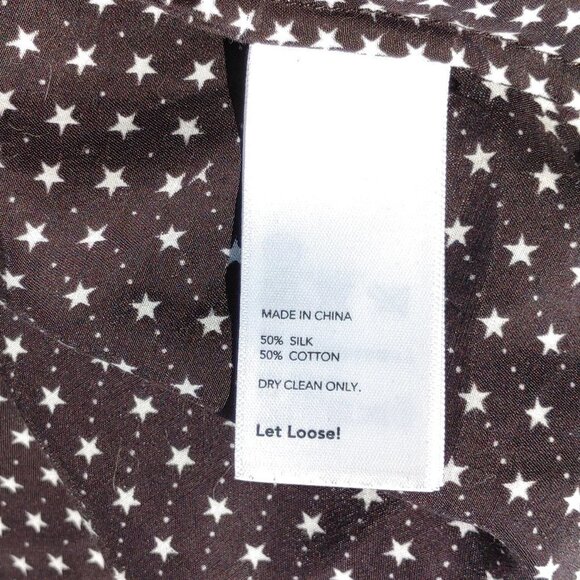 KATE SPADE SATURDAY Star Print Silk Blouse Women's Small Let Loose! - Picture 3 of 6